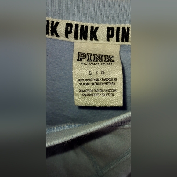 Victoria's Secret PINK Light Blue Sweatshirt - Picture 3 of 5
